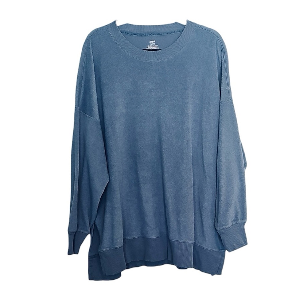 💚 Aerie Fuzzy Blue Sweatshirt, Size XL